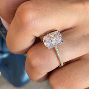 3.5 CT E Color VVS2 Clarity IGI Certified Cushion Cut Lab Grown Diamond Engagement Ring 14K Solid Gold Ring Unique Solitare Wedding Ring image 1