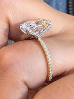 Load image into Gallery viewer, 3.5 CT E Color VVS2 Clarity IGI Certified Cushion Cut Lab Grown Diamond Engagement Ring 14K Solid Gold Ring Unique Solitare Wedding Ring image 5