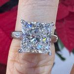 Load image into Gallery viewer, Princess Cut Diamond Engagement Ring, 5 CT Princess Cut Diamond Ring IGI Certified, 14K Yellow Gold Princess Cut Engagement Ring image 1