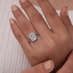 Load image into Gallery viewer, Lab grown radiant cut diamond solitaire engagement ring with split shank band in 10k gold.