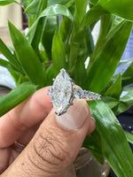 Load image into Gallery viewer, 5 Ct Marquise Diamond Engagement Ring for Women | Platinum Finish | Statement Bridal Ring | Marquise Diamond Ring image 4