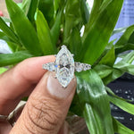 Load image into Gallery viewer, 5 Ct Marquise Diamond Engagement Ring for Women | Platinum Finish | Statement Bridal Ring | Marquise Diamond Ring image 2