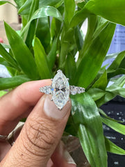 5 Ct Marquise Diamond Engagement Ring for Women | Platinum Finish | Statement Bridal Ring | Marquise Diamond Ring image 2