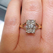 5 Carat E, VVS2 IGI Certified Radiant Cut Diamond Engagement Ring, Split band Ring, Anniversary bridal Wedding Gift For Her. image 2