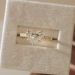 Load image into Gallery viewer, 2.00 CT Heart Moissanite Engagement Ring, 14K Gold Heart Cut Pave Set Band Moissanite Ring, Half Pave Band Ring, GRA certified D-VVS1 ring. image 1