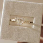 2.00 CT Heart Moissanite Engagement Ring, 14K Gold Heart Cut Pave Set Band Moissanite Ring, Half Pave Band Ring, GRA certified D-VVS1 ring. image 1