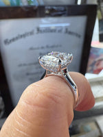 Load image into Gallery viewer, Princess Cut Diamond Engagement Ring, 5 CT Princess Cut Diamond Ring IGI Certified, 14K Yellow Gold Princess Cut Engagement Ring image 4
