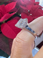 Load image into Gallery viewer, Princess Cut Diamond Engagement Ring, 5 CT Princess Cut Diamond Ring IGI Certified, 14K Yellow Gold Princess Cut Engagement Ring image 2