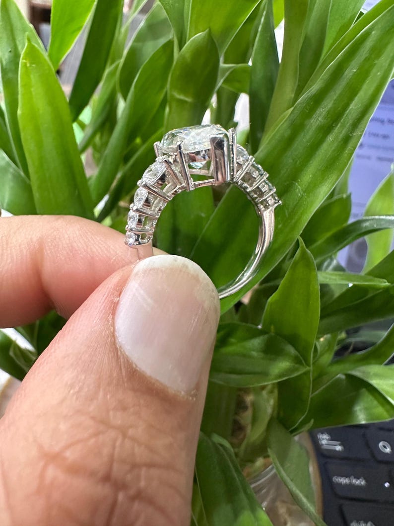 5 Ct Marquise Diamond Engagement Ring for Women | Platinum Finish | Statement Bridal Ring | Marquise Diamond Ring image 8
