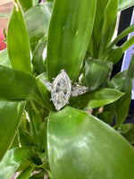 Load image into Gallery viewer, 5 Ct Marquise Diamond Engagement Ring for Women | Platinum Finish | Statement Bridal Ring | Marquise Diamond Ring image 11