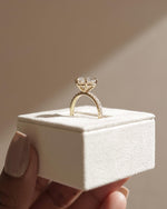 Load image into Gallery viewer, 2.00 CT Heart Moissanite Engagement Ring, 14K Gold Heart Cut Pave Set Band Moissanite Ring, Half Pave Band Ring, GRA certified D-VVS1 ring. image 6