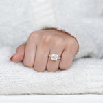 Load image into Gallery viewer, Princess Lab Grown Diamond Engagement Ring, 14k Gold Statement Ring, Promise Ring, Bridal Fine Jewelry image 4