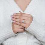 Load image into Gallery viewer, Princess Lab Grown Diamond Engagement Ring, 14k Gold Statement Ring, Promise Ring, Bridal Fine Jewelry image 7