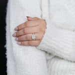 Load image into Gallery viewer, Princess Lab Grown Diamond Engagement Ring, 14k Gold Statement Ring, Promise Ring, Bridal Fine Jewelry image 3