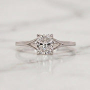 Lab Grown E,VVS2, IGI Certified Cushion Diamond Engagement Ring, Split Band Ring, Solitaire Cushion Ring for Her Anniversary Gifts image 1