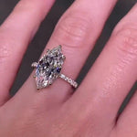Load image into Gallery viewer, 4 CT Marquise Cut Moissanite Engagement Ring, 14K Solid Gold 6 Prong With Hidden Halo Ring, Elongated Marquise Solitaire Bridal Wedding Ring image 8