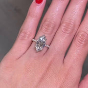 4 CT Marquise Cut Moissanite Engagement Ring, 14K Solid Gold 6 Prong With Hidden Halo Ring, Elongated Marquise Solitaire Bridal Wedding Ring image 5