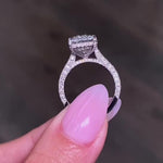 Load image into Gallery viewer, 5CT Radiant Cut Moissanite Engagement Ring 14K Solid Gold Pave Setting Hidden Halo Wedding Ring Promise Ring Anniversary Gift For Women image 9
