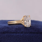 IGI Lab-Grown Old Mine Cut Cushion Diamond Split Shank Engagement Ring image 2