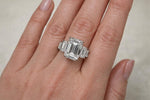 Load image into Gallery viewer, Certified 14K Gold 3.7CT F VVS2 2EX Lab Grown Emerald Cut Diamond Engagement Ring image 10