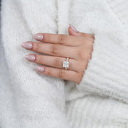 Princess Lab Grown Diamond Engagement Ring, 14k Gold Statement Ring, Promise Ring, Bridal Fine Jewelry image 2