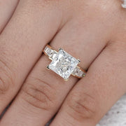 Princess Lab Grown Diamond Engagement Ring, 14k Gold Statement Ring, Promise Ring, Bridal Fine Jewelry image 1