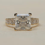 Load image into Gallery viewer, Princess Lab Grown Diamond Engagement Ring, 14k Gold Statement Ring, Promise Ring, Bridal Fine Jewelry image 8