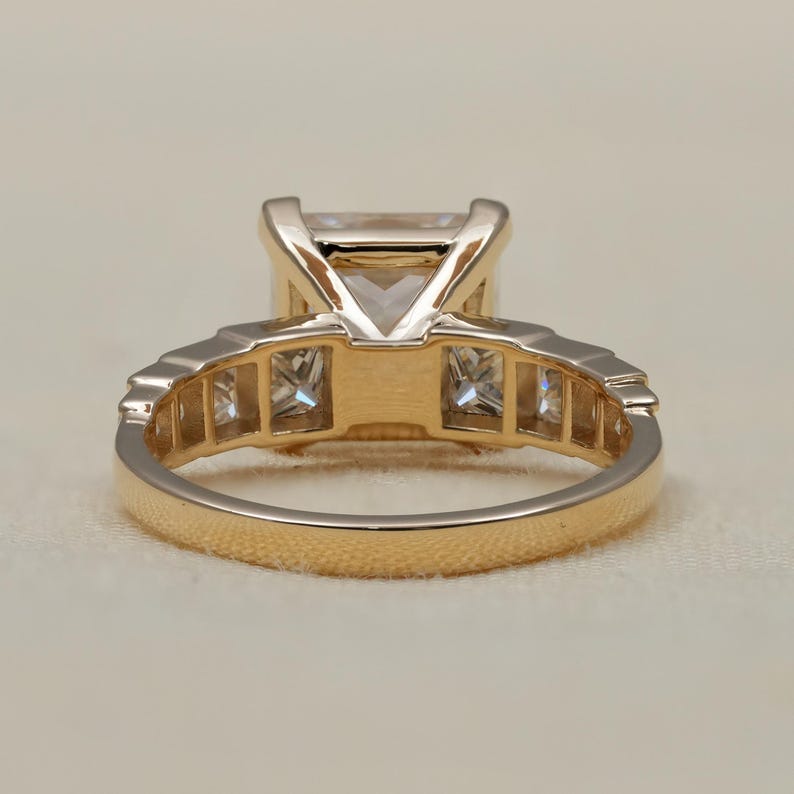 Princess Lab Grown Diamond Engagement Ring, 14k Gold Statement Ring, Promise Ring, Bridal Fine Jewelry image 11