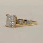 Load image into Gallery viewer, Princess Lab Grown Diamond Engagement Ring, 14k Gold Statement Ring, Promise Ring, Bridal Fine Jewelry image 9