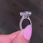 Load image into Gallery viewer, 5CT Radiant Cut Moissanite Engagement Ring 14K Solid Gold Pave Setting Hidden Halo Wedding Ring Promise Ring Anniversary Gift For Women image 8