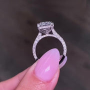 5CT Radiant Cut Moissanite Engagement Ring 14K Solid Gold Pave Setting Hidden Halo Wedding Ring Promise Ring Anniversary Gift For Women image 1