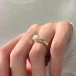Load image into Gallery viewer, UNIQUE 2 Carat Asscher Cut Lab Grown Diamond Brick Band Solitaire Ring: 14k Yellow Gold Flush Fit 3.5MM Engagement Ring / Vintage Style Ring image 5