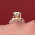 Load image into Gallery viewer, Tulip Pear Lab Diamond Engagement Ring Plain Band E VS IGI image 5
