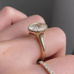 Load image into Gallery viewer, Oval Cut Lab Grown Diamond Bezel Ring, 14K Solid Gold Solitaire Engagement Ring image 5