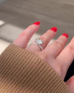 Load image into Gallery viewer, Big Diamond 3 Ct Round Cut Moissanite Engagement Ring, Vintage Pave Set, 4 Claw Prong Solid Gold Anniversary Ring, Ring For Birthday Gift image 9