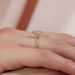 Load image into Gallery viewer, Half Bezel Set 2CT Princess Cut Moissanite Engagement Ring, Solitaire 14k Gold Square Cut Anniversary Ring, Modern Proposal Ring For Her image 2