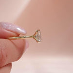 Load image into Gallery viewer, Half Bezel Set 2CT Princess Cut Moissanite Engagement Ring, Solitaire 14k Gold Square Cut Anniversary Ring, Modern Proposal Ring For Her image 5