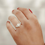 Load image into Gallery viewer, 1 Ct Marquise Cut Moissanite ring , 14k Gold Cluster Engagement ring, Vintage Inspired
