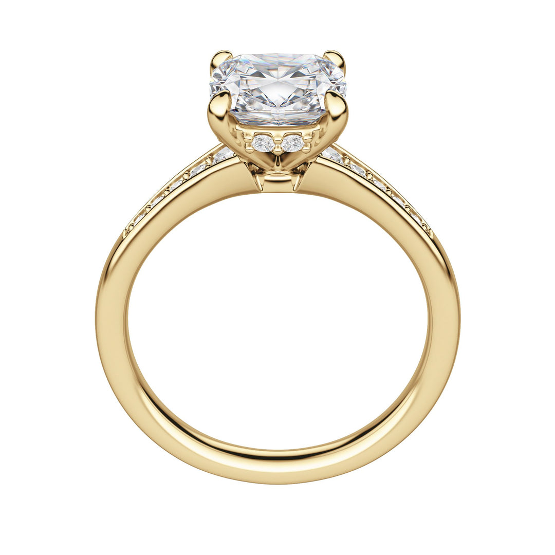 IRIS CUSHION CUT MOISSANITE ENGAGEMENT RING