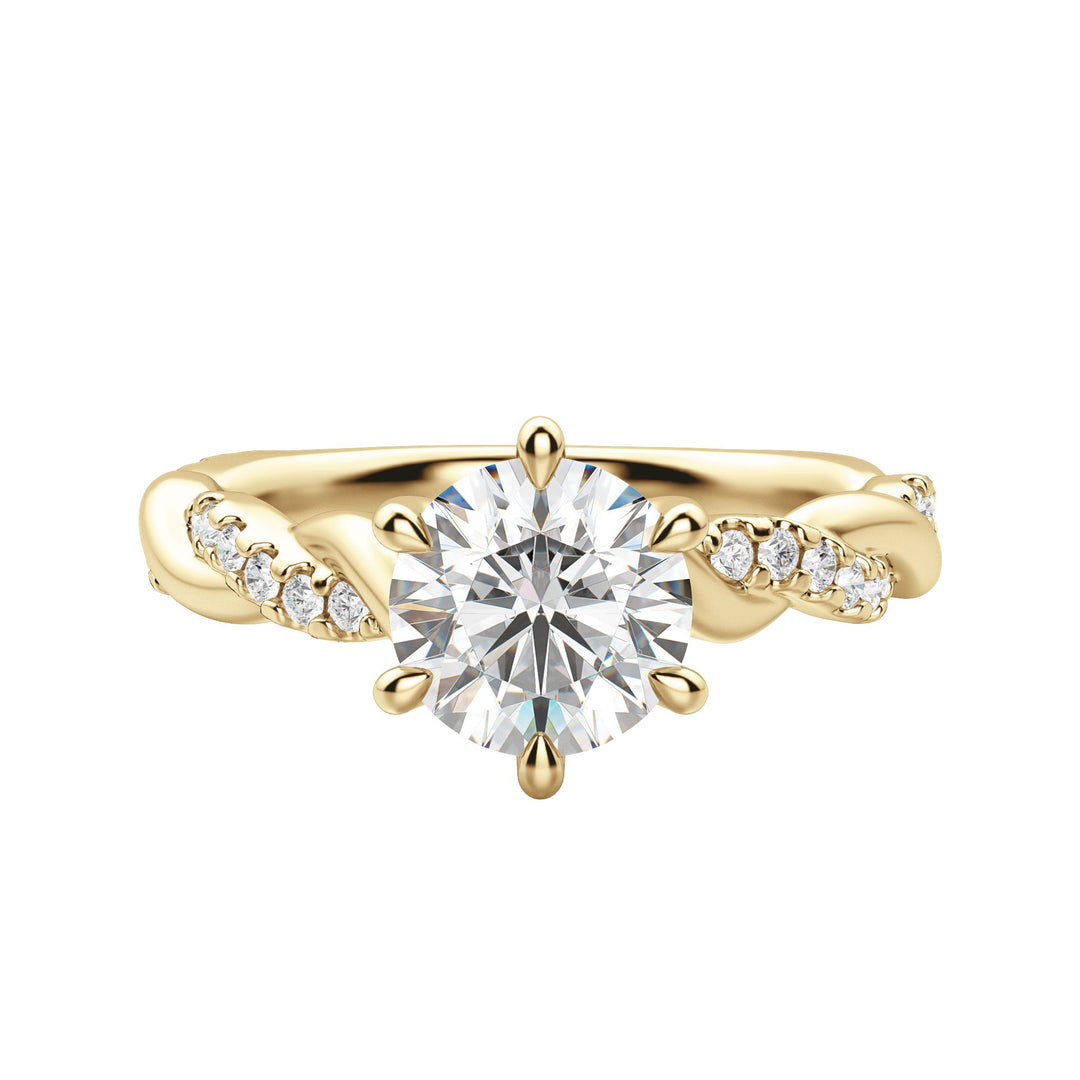 LILT ROUND CUT MOISSANITE ENGAGEMENT RING