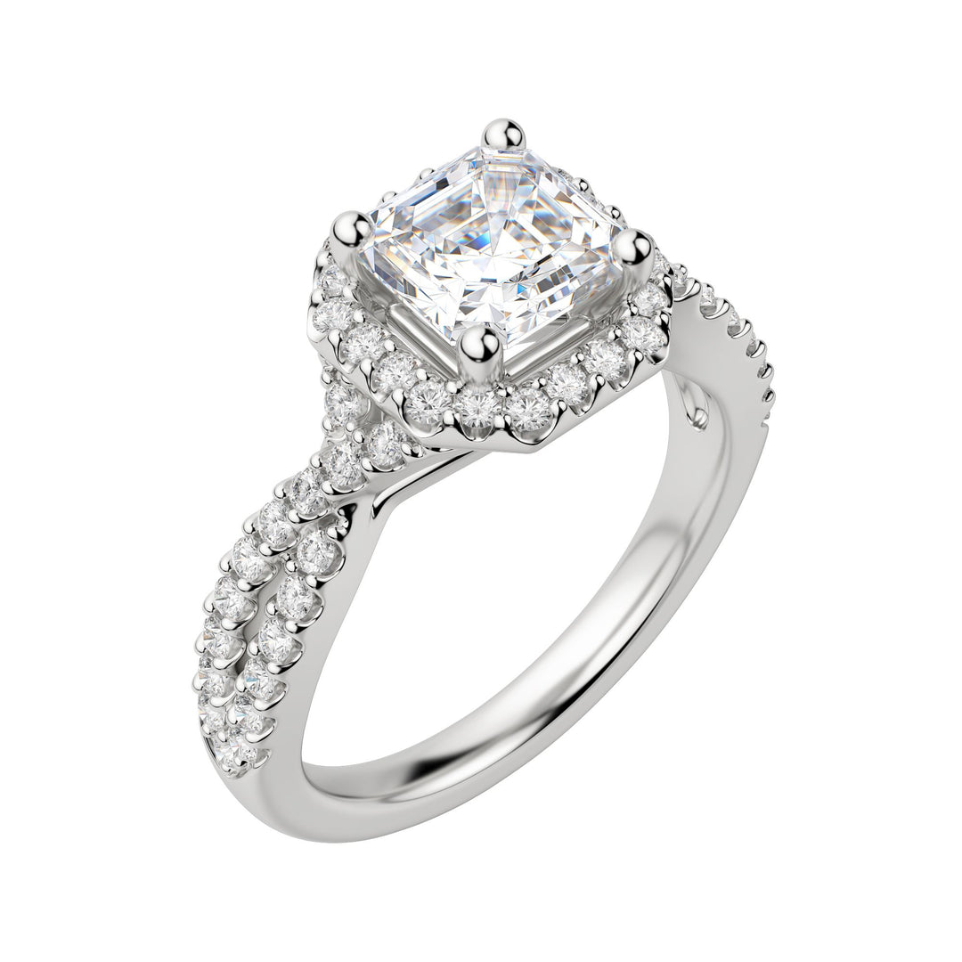 LUSH ASSCHER CUT MOISSANITE ENGAGEMENT RING