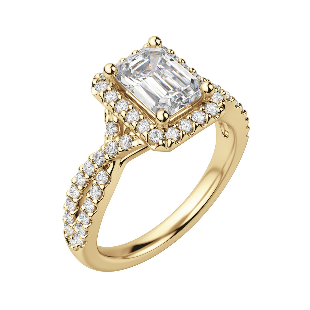 LUSH EMERALD CUT MOISSANITE ENGAGEMENT RING