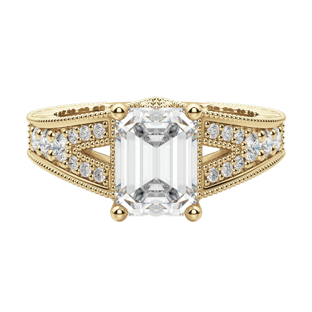 LUXE EMERALD CUT MOISSANITE ENGAGEMENT RING