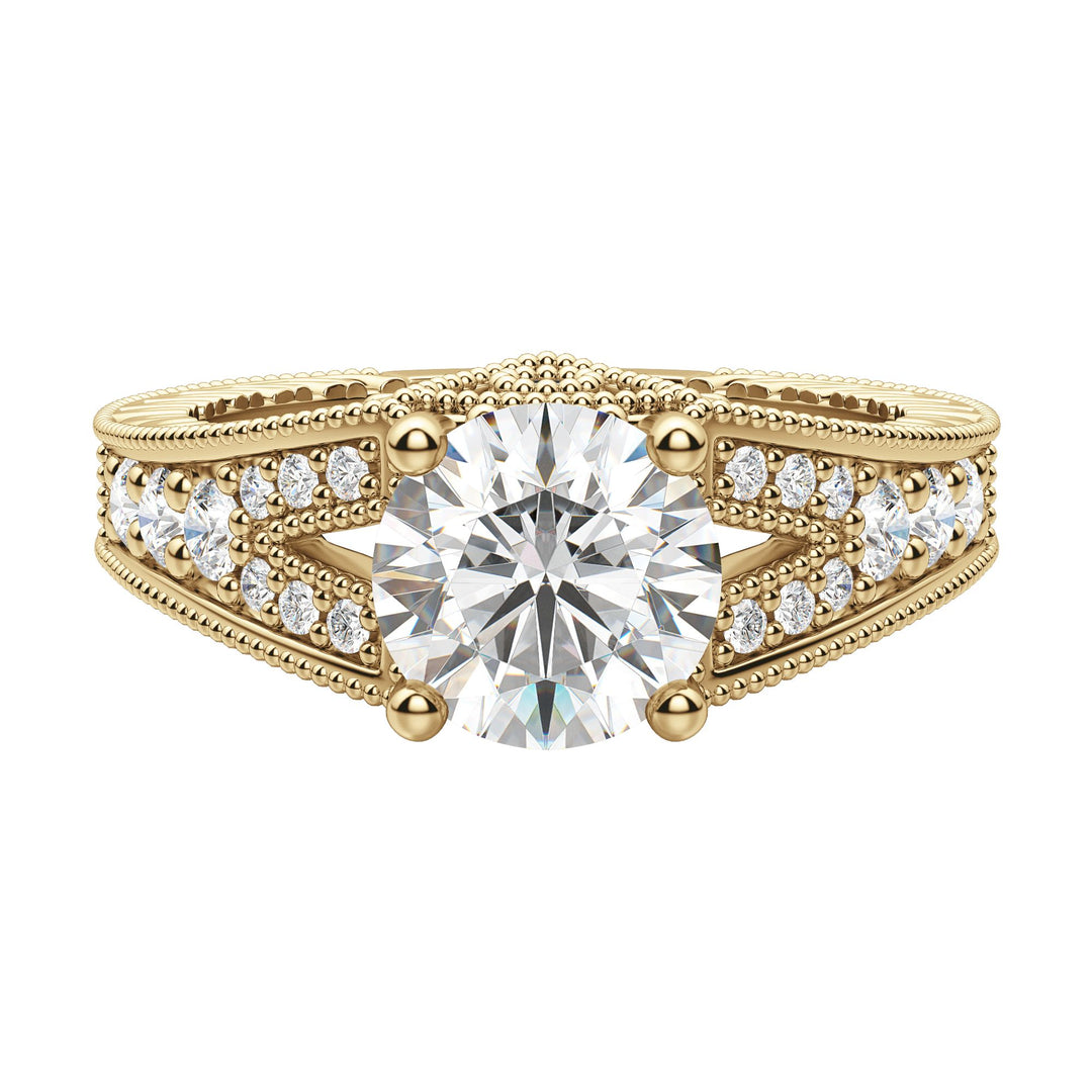 LUXE ROUND CUT MOISSANITE ENGAGEMENT RING