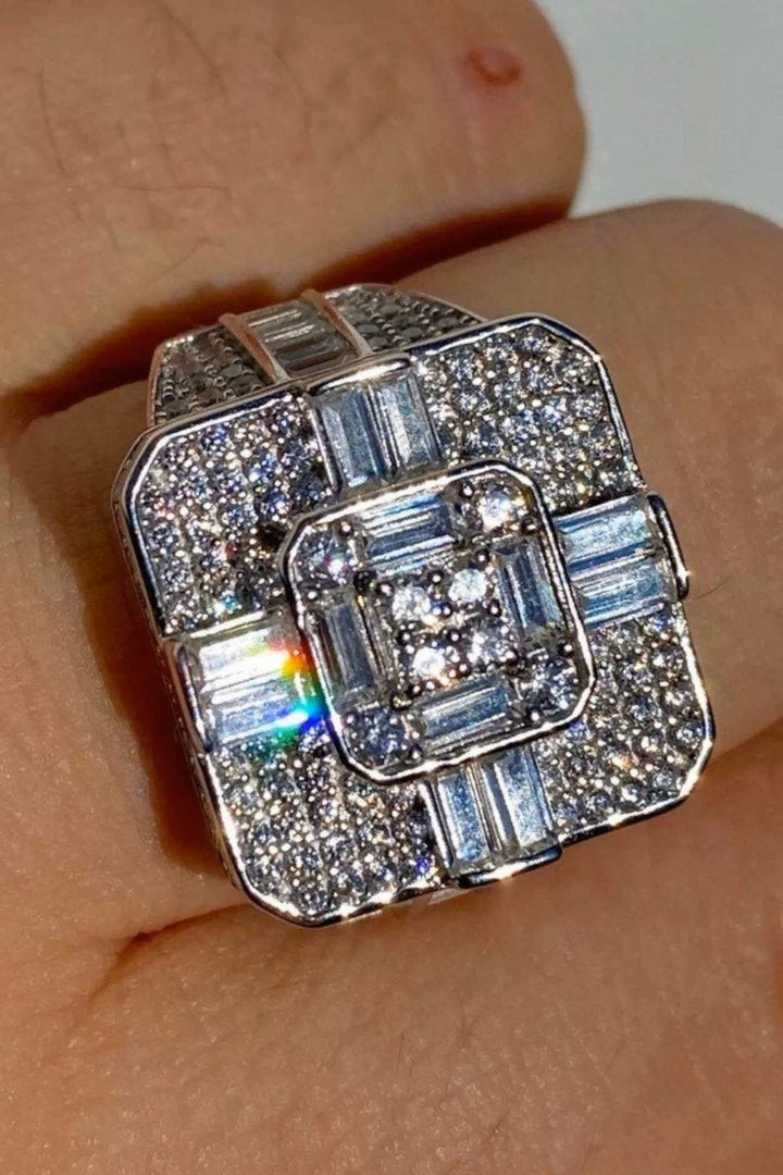 LUXURY HIP HOP FULLY ICED OUT MOISSANITE BAGUETTE DIAMOND CHAMPION MEN’S RINGS