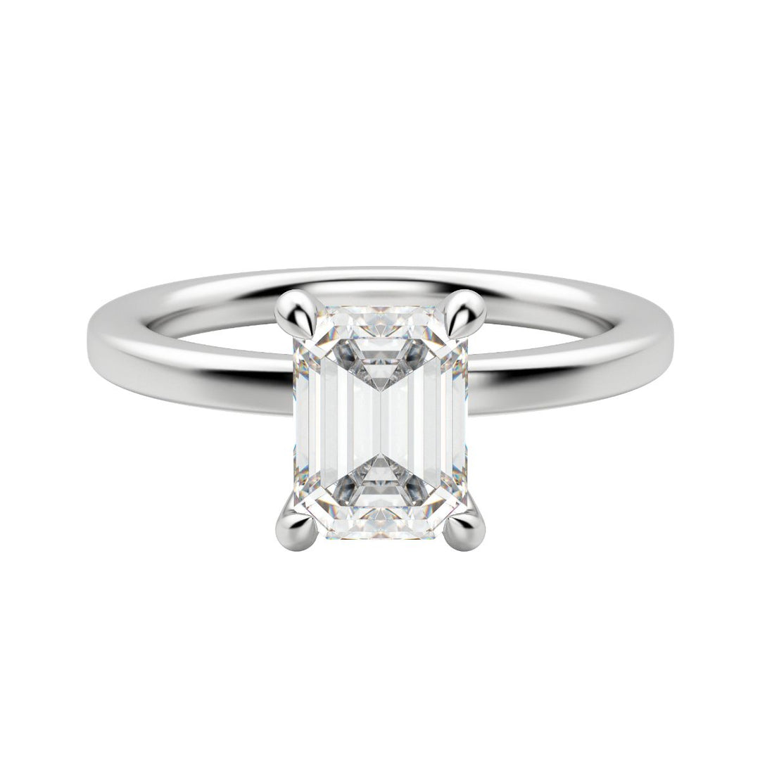 LYRE CLASSIC EMERALD CUT MOISSANITE ENGAGEMENT RING