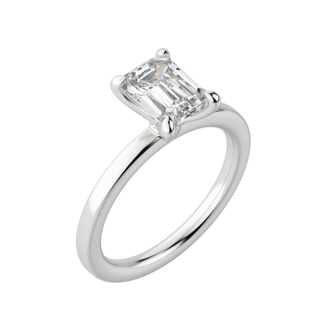 LYRE CLASSIC EMERALD CUT MOISSANITE ENGAGEMENT RING