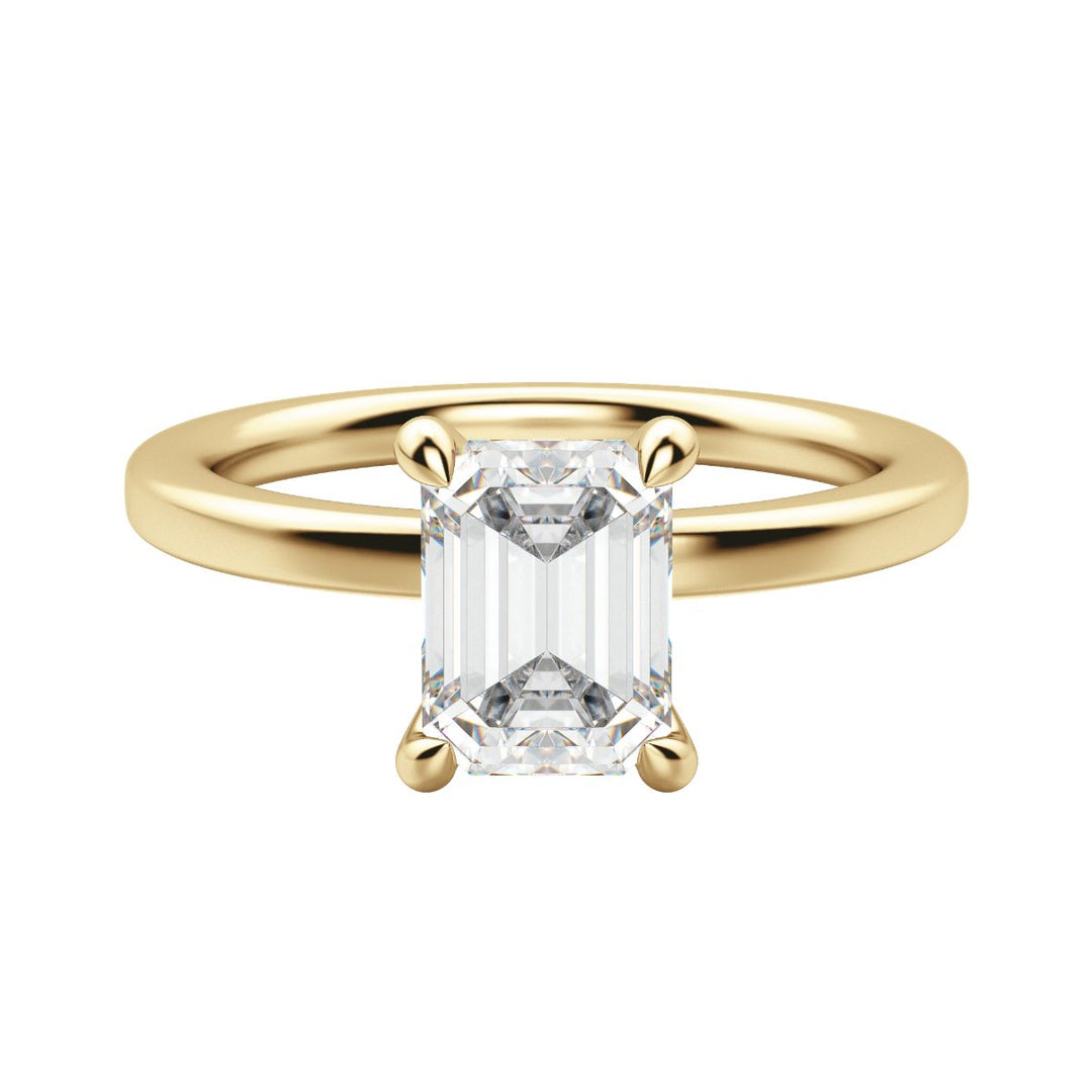 LYRE CLASSIC EMERALD CUT MOISSANITE ENGAGEMENT RING