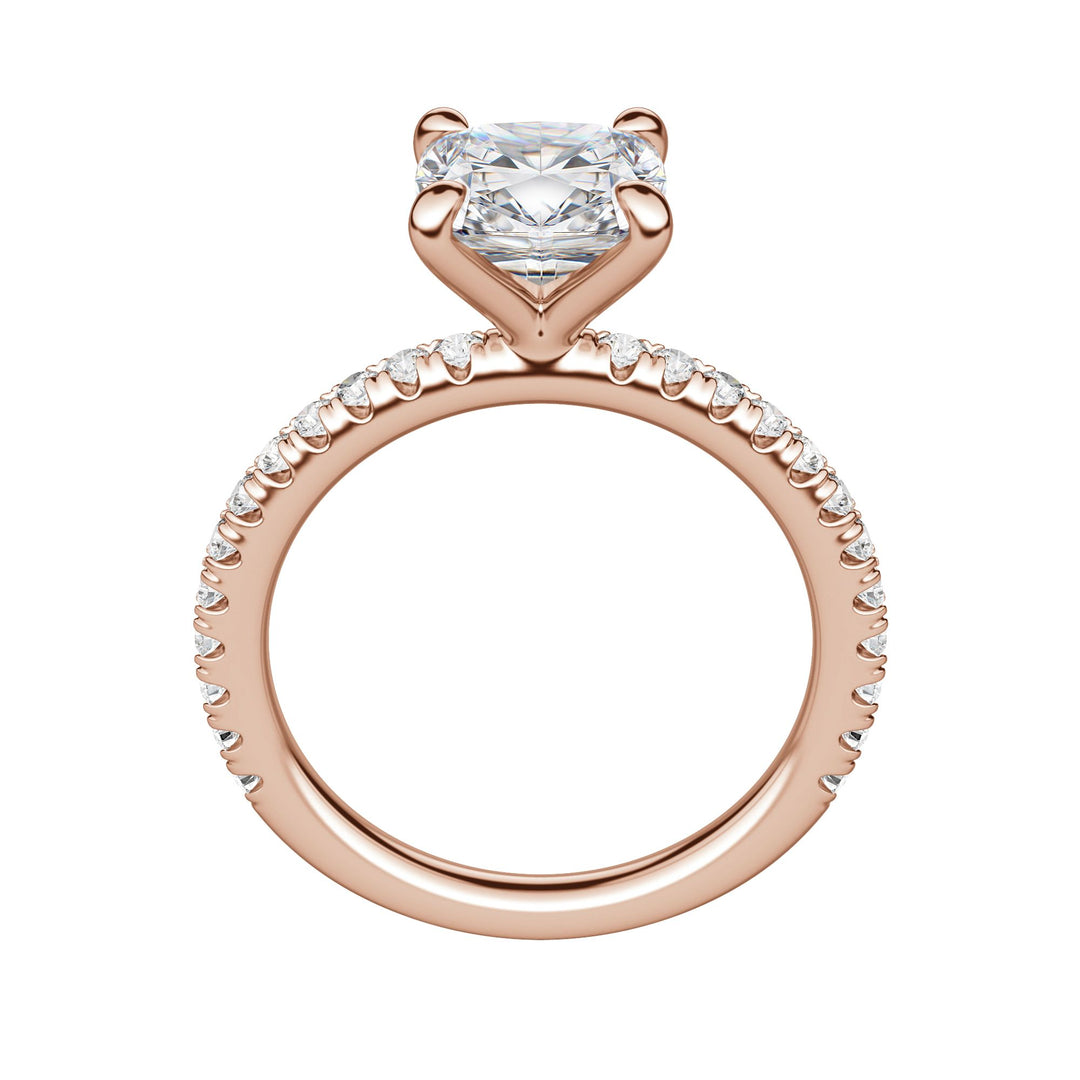 LYRE ACCENTED CUSHION CUT MOISSANITE ENGAGEMENT RING