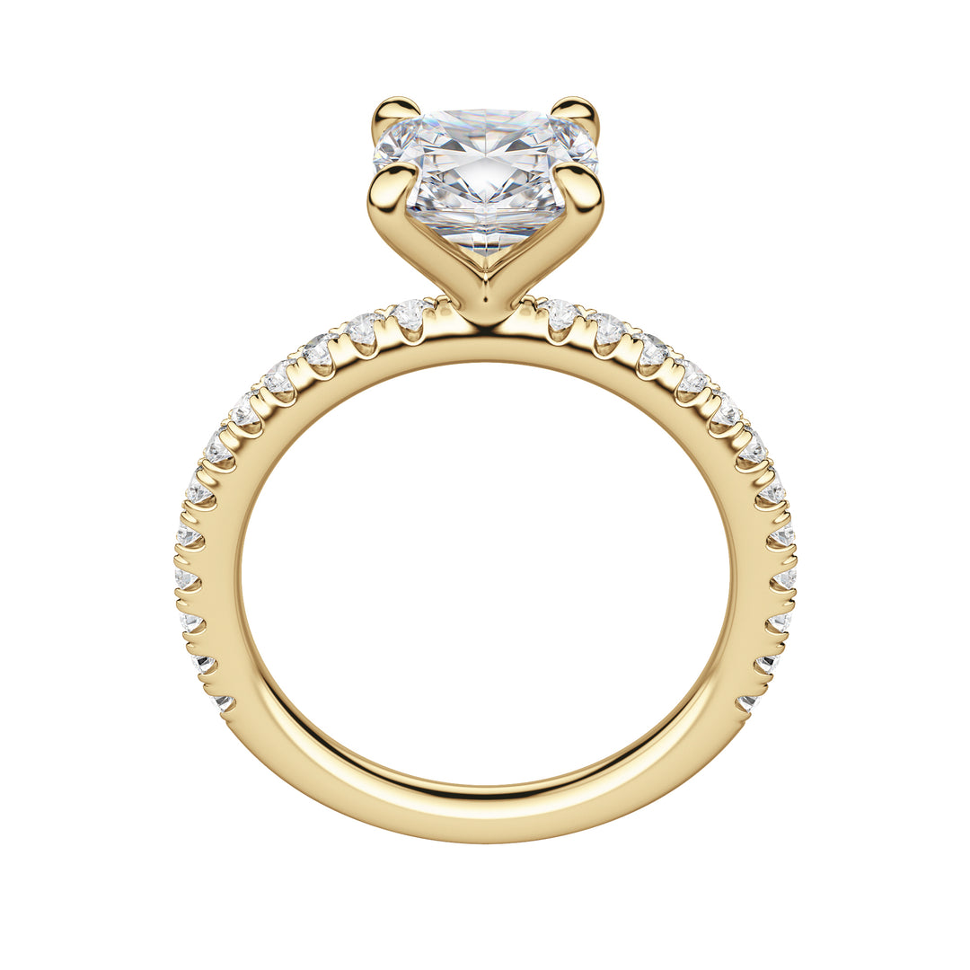 LYRE ACCENTED CUSHION CUT MOISSANITE ENGAGEMENT RING